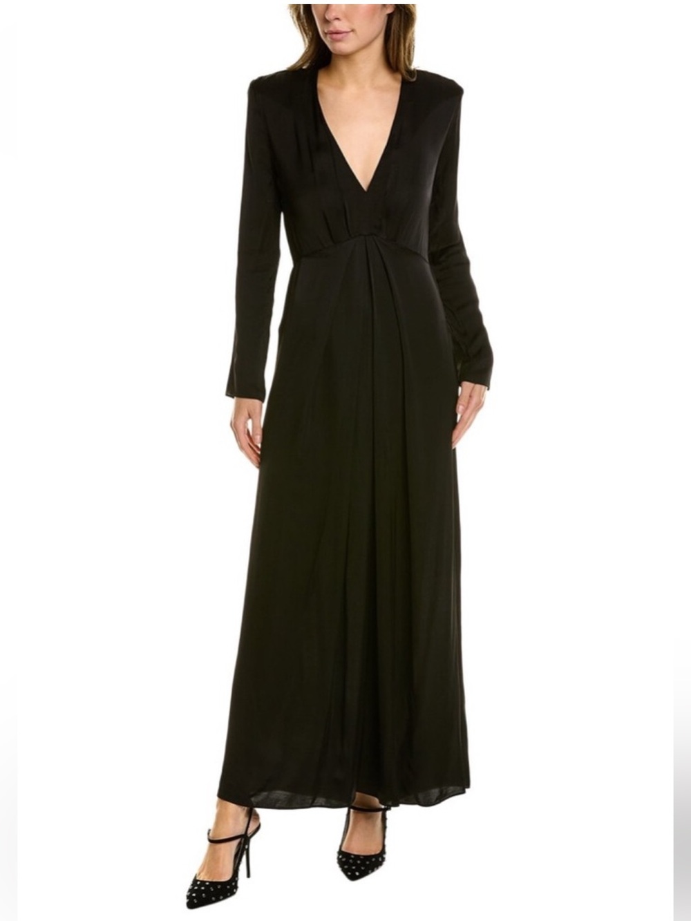 The Kooples Black Long-Sleeve Maxi Dress
